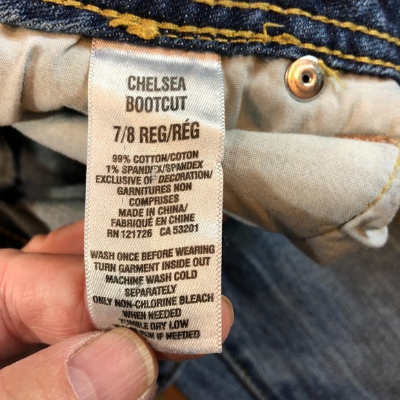 Aeropostale Chelsea Bootcut Jeans Women 7/8 Blue Low Rise Stretch Y2K Bling READ - Picture 7 of 9